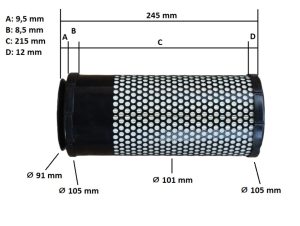 Filtru aer Kubota GT19